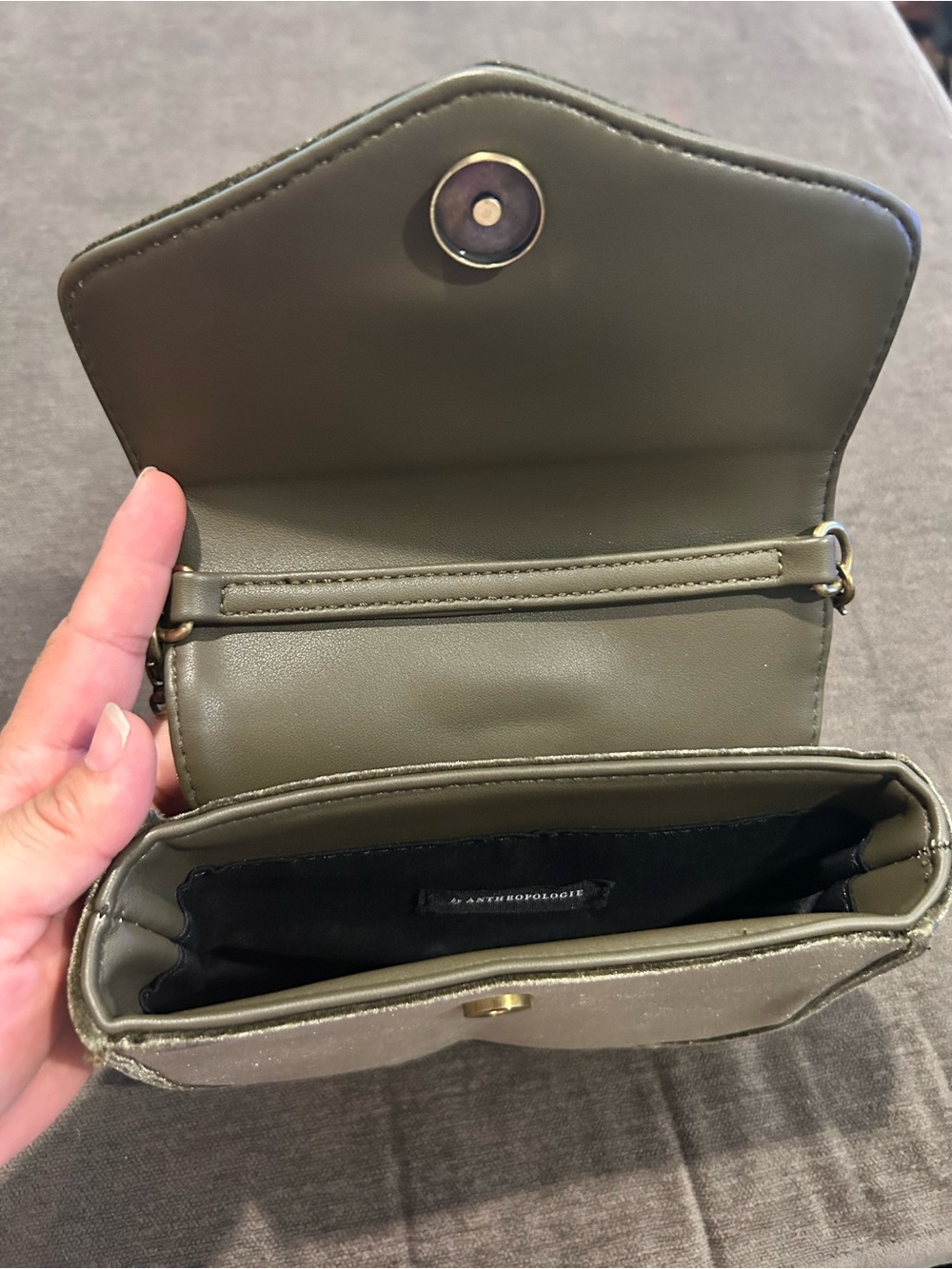 Anthropologie Black Satin Tortoise Handle Crossbody Bag - Picture 5 of 5